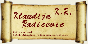 Klaudija Radičević vizit kartica